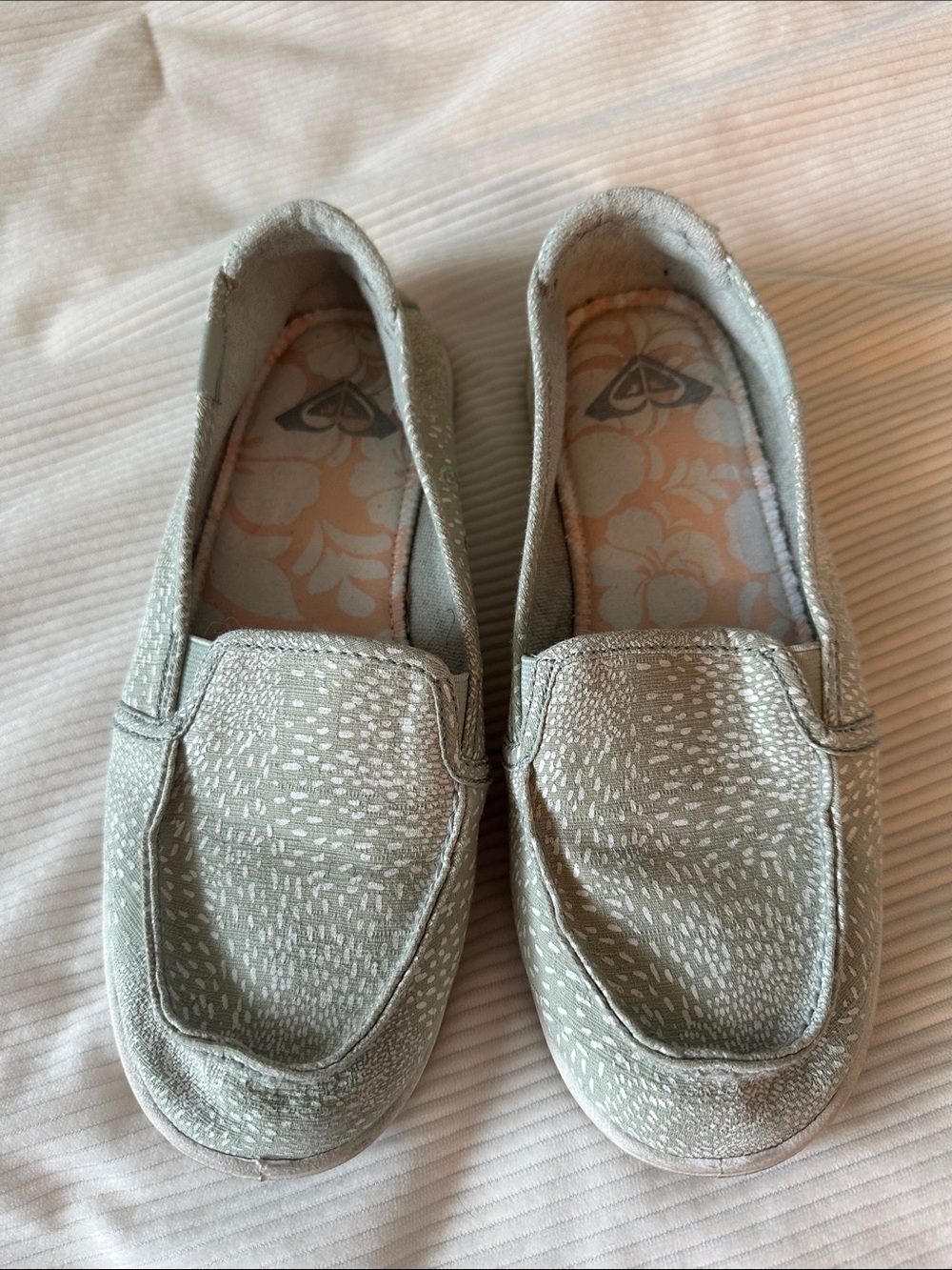 Roxy Women's Slip-On Loafers in Light Sage Green